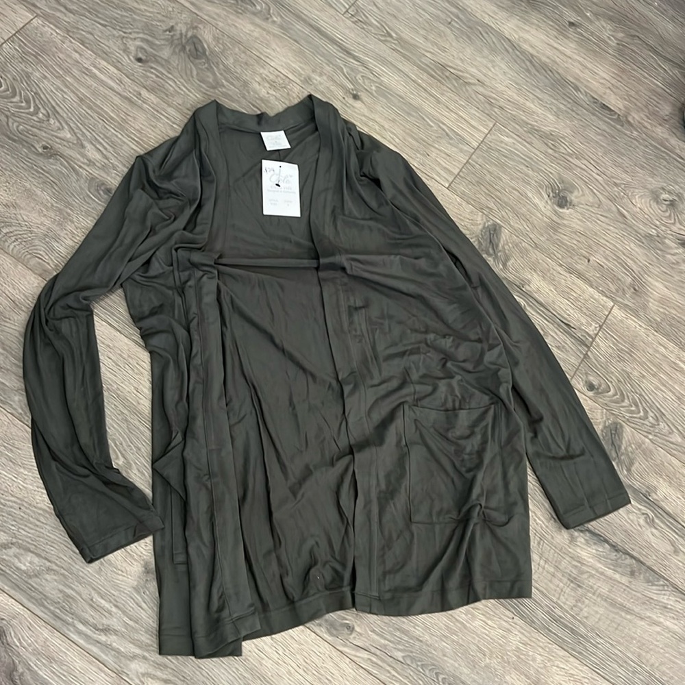 NWT Olive Green cotton cardigan